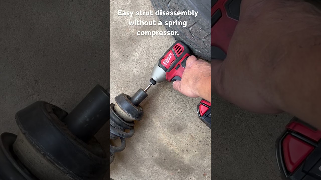Easy strut disassembly without a spring compressor.