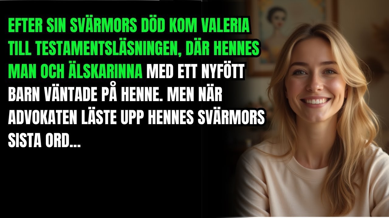 Valeria deltog i testamentet och l&auml;ste inf&ouml;r sin man, hans &auml;lskarinna och hennes nyf&ouml;dda barn