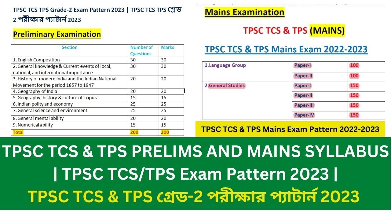 TPSC TCS & TPS PRELIMS AND MAINS SYLLABUS | TPSC TCS/TPS Exam Pattern 2023 |TPSC পরীক্ষার প্যাটার্ন
