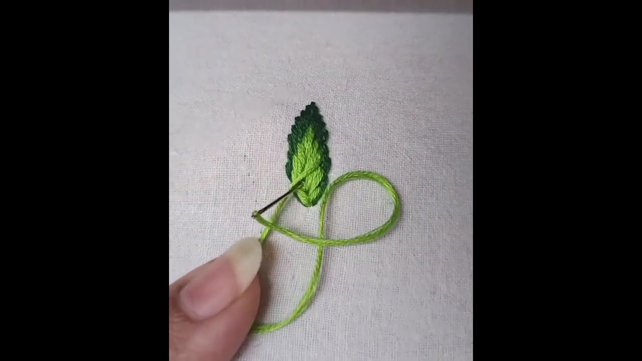 Very beautiful leaf 🌿 embroidery design #trending #embroiderylover #art 