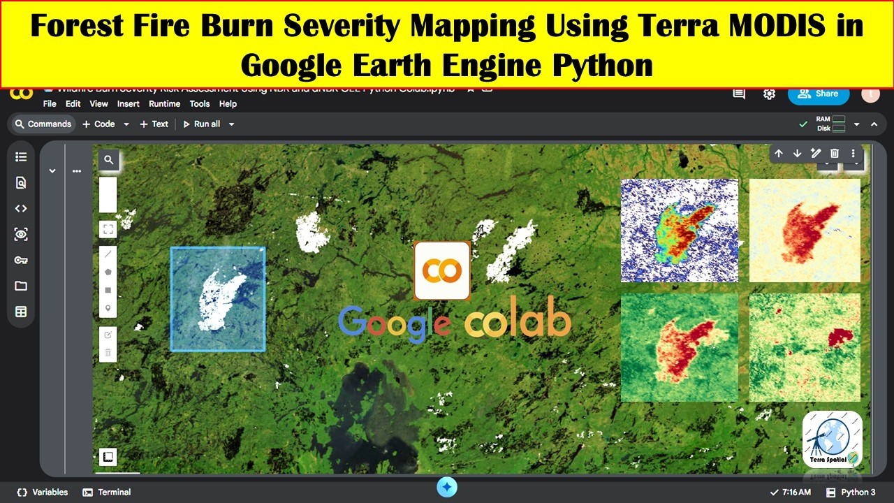 Forest Fire Burn Severity Mapping Using Terra MODIS in Google Earth Engine Python