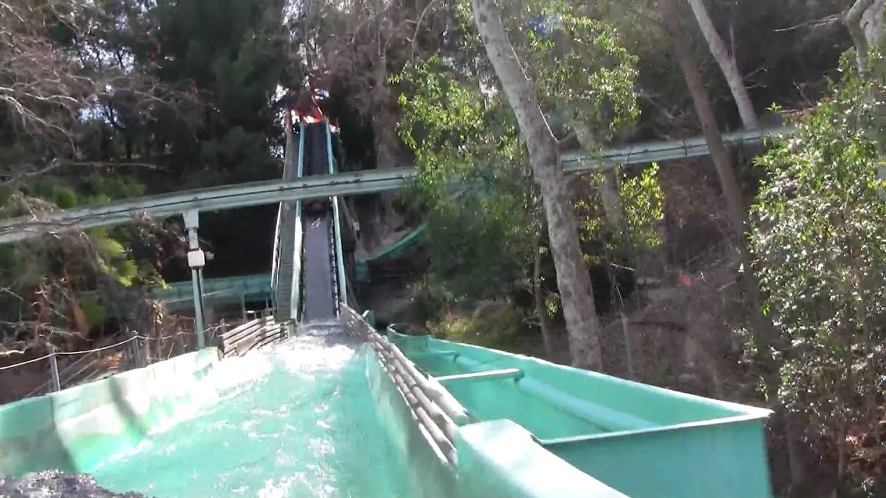 Log Jammer On-ride Front Seat (HD POV) Six Flags Magic Mountain