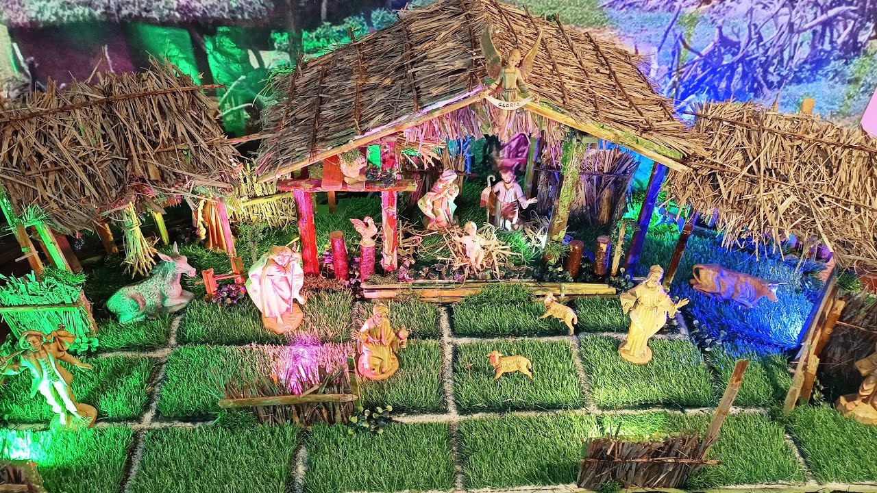 Christmas Crib 2022 | Nativity Scene | Huts Village | Presepe | Natural | Grass Land | LOURTHUSAMY.