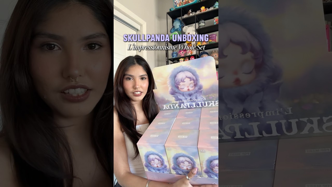 unboxing skullpanda l&rsquo;impressionnisme whole set 💜 #popmart #skullpanda #blindboxunboxing #blindbox