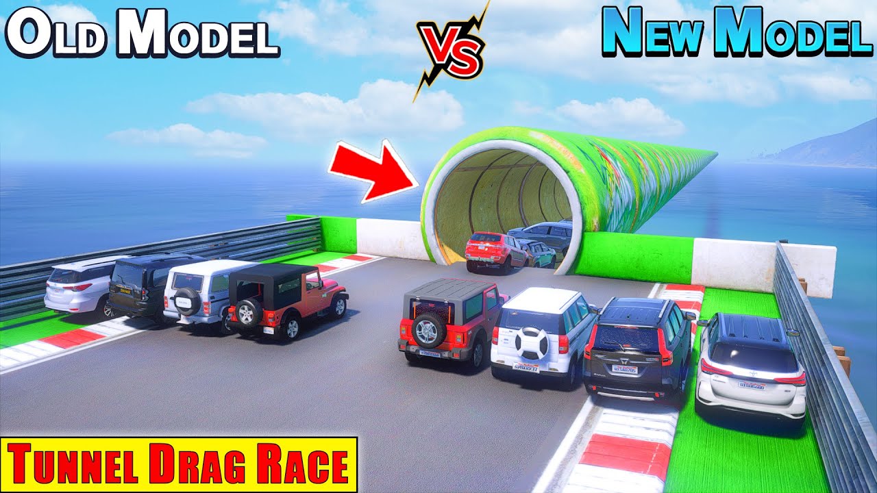 GTA 5 : OLD INDIAN CARS VS NEW INDIAN CARS 🔥 TUNNEL DRAG RACE CHALLENGE 😱| WHO WILL WIN ?