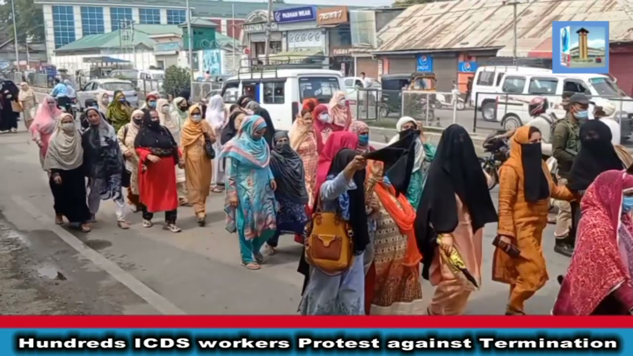 Hundreds ICDS workers Protest against Termination
