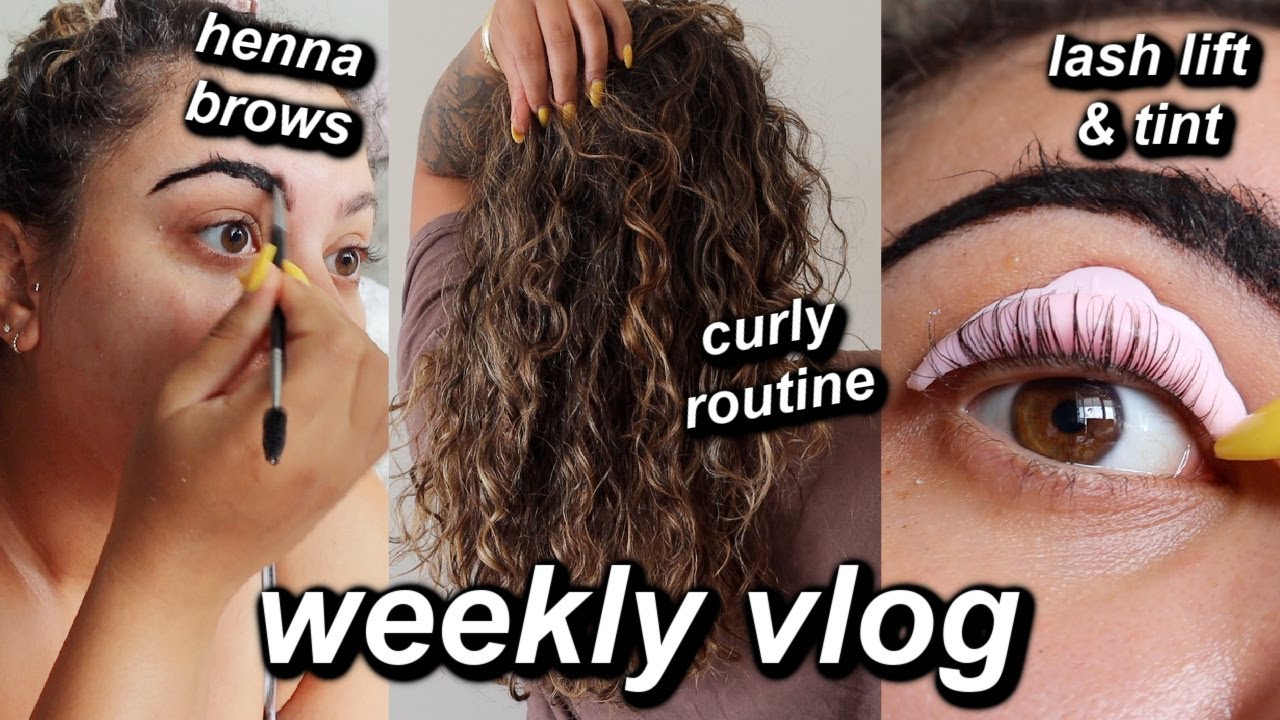 GIVING MYSELF A LASH LIFT & TINT, HENNA BROWS, HOW I STYLE MY NATURAL CURLS | WEEKLY VLOG