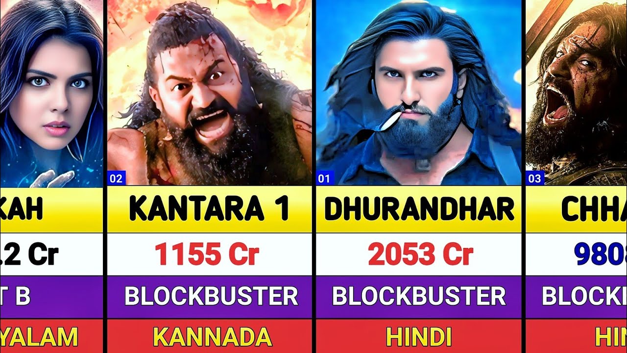 Top 50 Highest Grossing Indian Movies Of 2025 ? Dhurandhar || Kantara Chapter 1 || Lokah ||Border 2