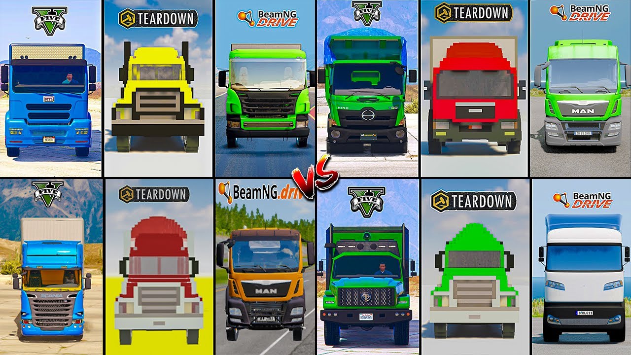 MTL против SCANIA против MAN против ELECTRIC TRUCK в GTA 5 против TEARDOWN против BEAMNG — что лу...