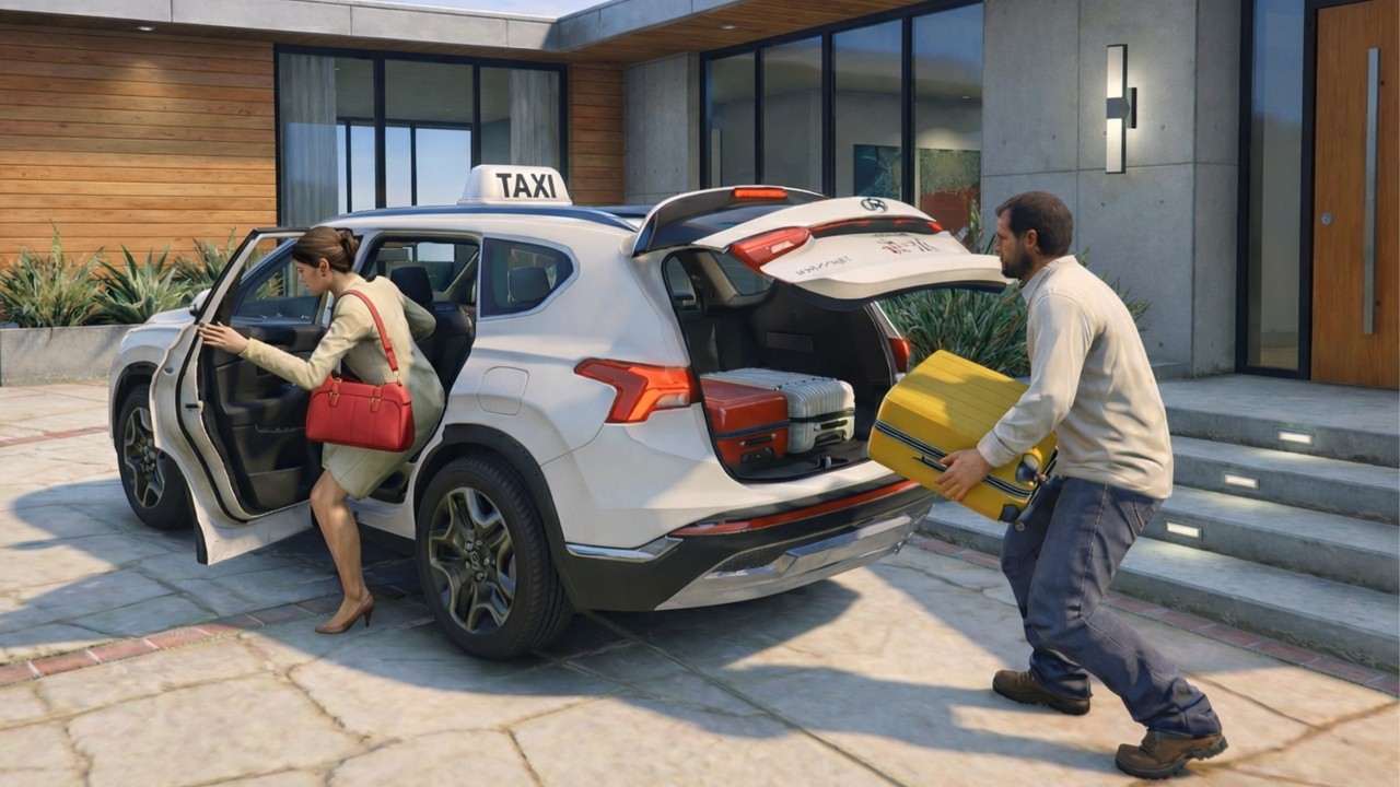GTA 5 - Realistic Taxi Driver Job in Hyundai Santa Fe | POV Drive