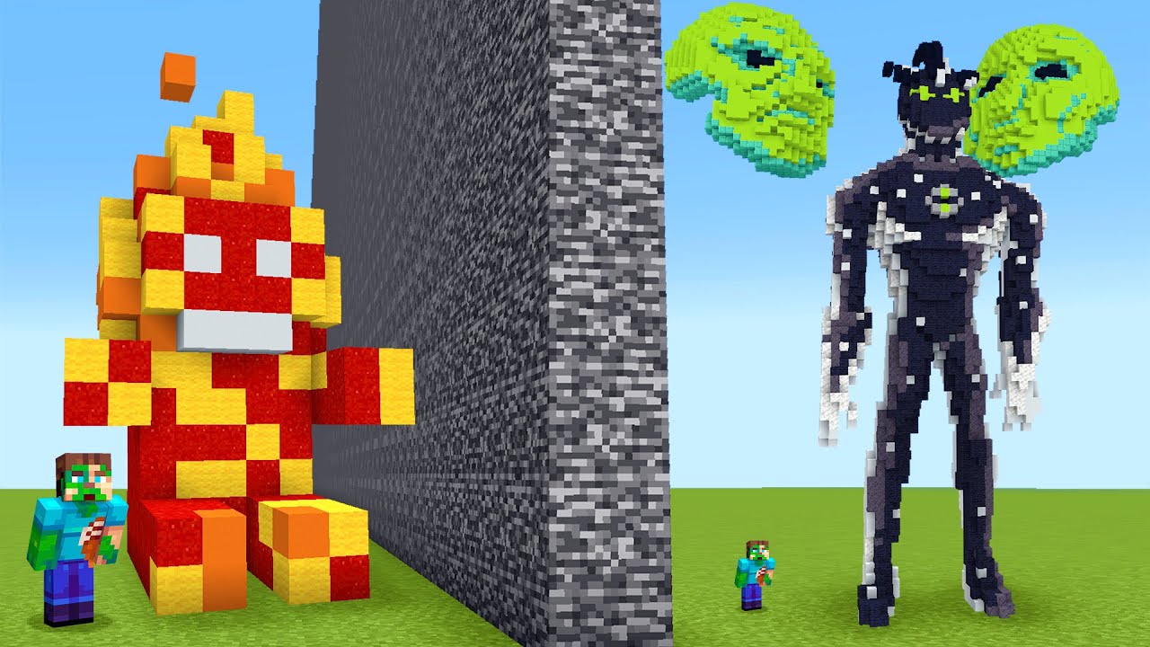 Я сжульничал с Беном 10 в битве за постройки в Minecraft