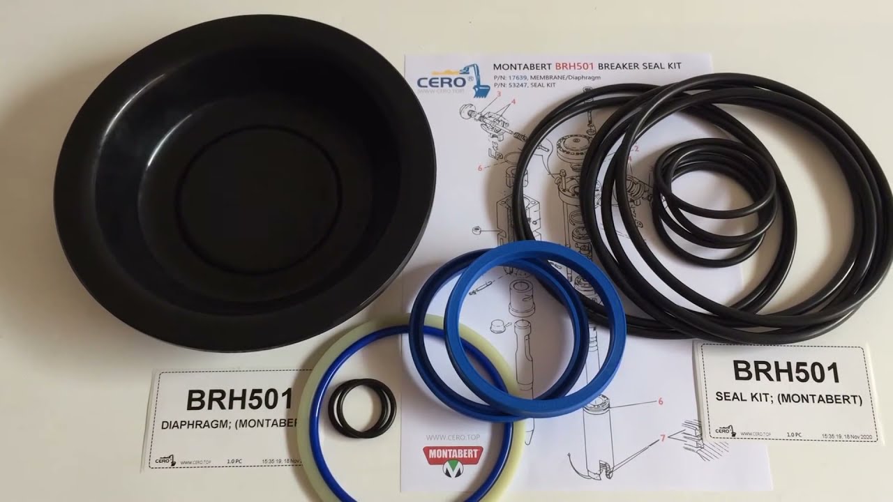 MONTABERT BRH501 Breaker Seal Kit 53247 Diaphragm 17639 Membrane
