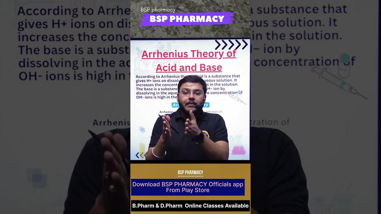 Arrhenius Theory of Acid & Base | B. Pharma 1st semester | Punit Sir |  
