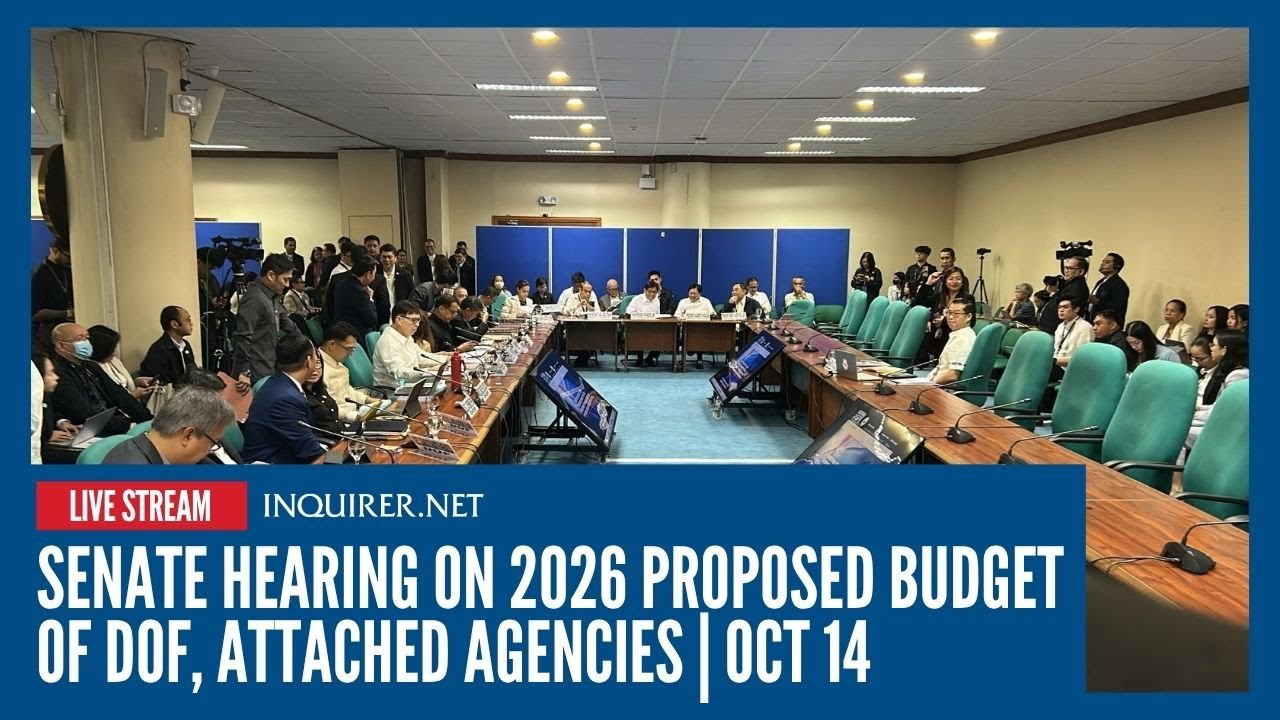 LIVE: Senate hearing on 2026 proposed budget of Department of Finance, attached agencies | Oct 14