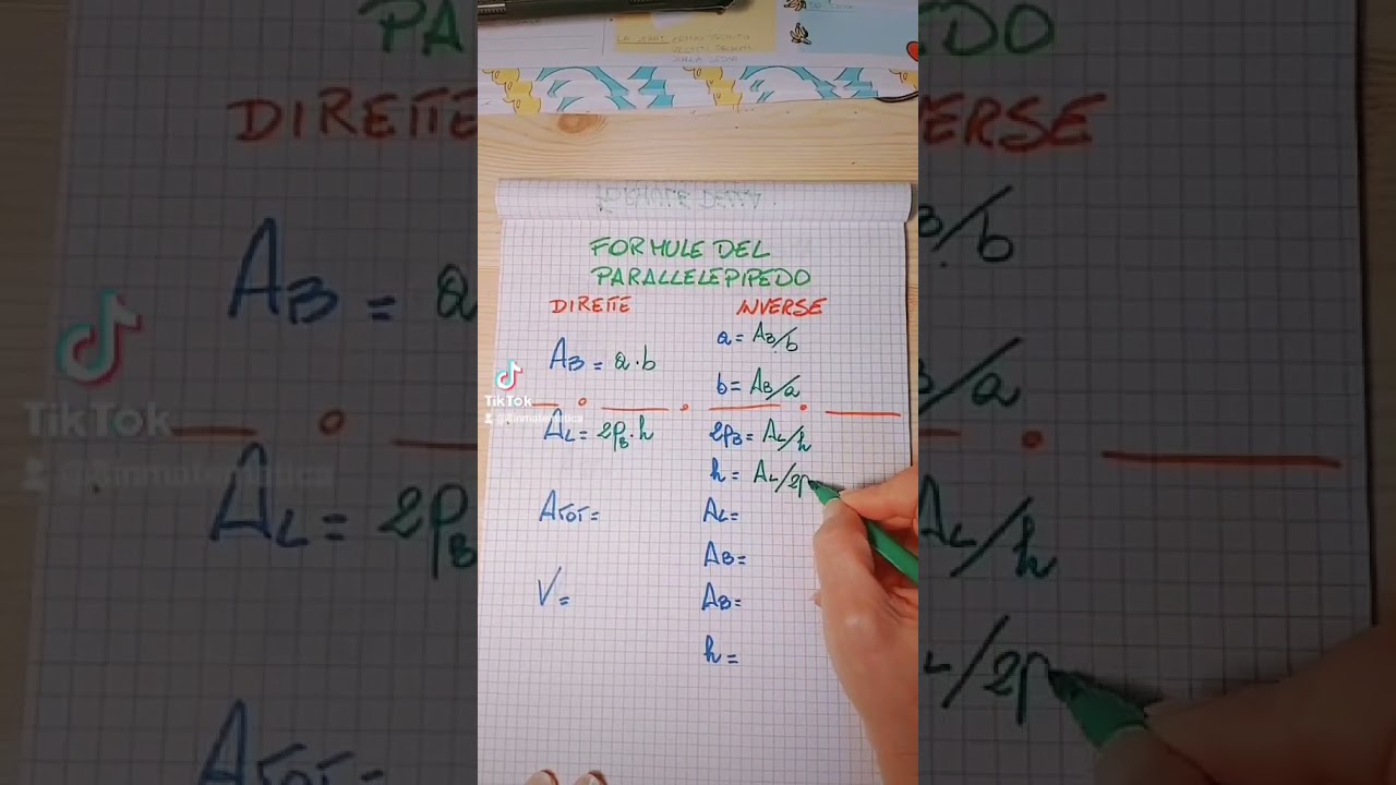 Formule del Parallelepipedo.  #scuola #matem&aacute;tica #tabelline #problemi #divisioni #formazione