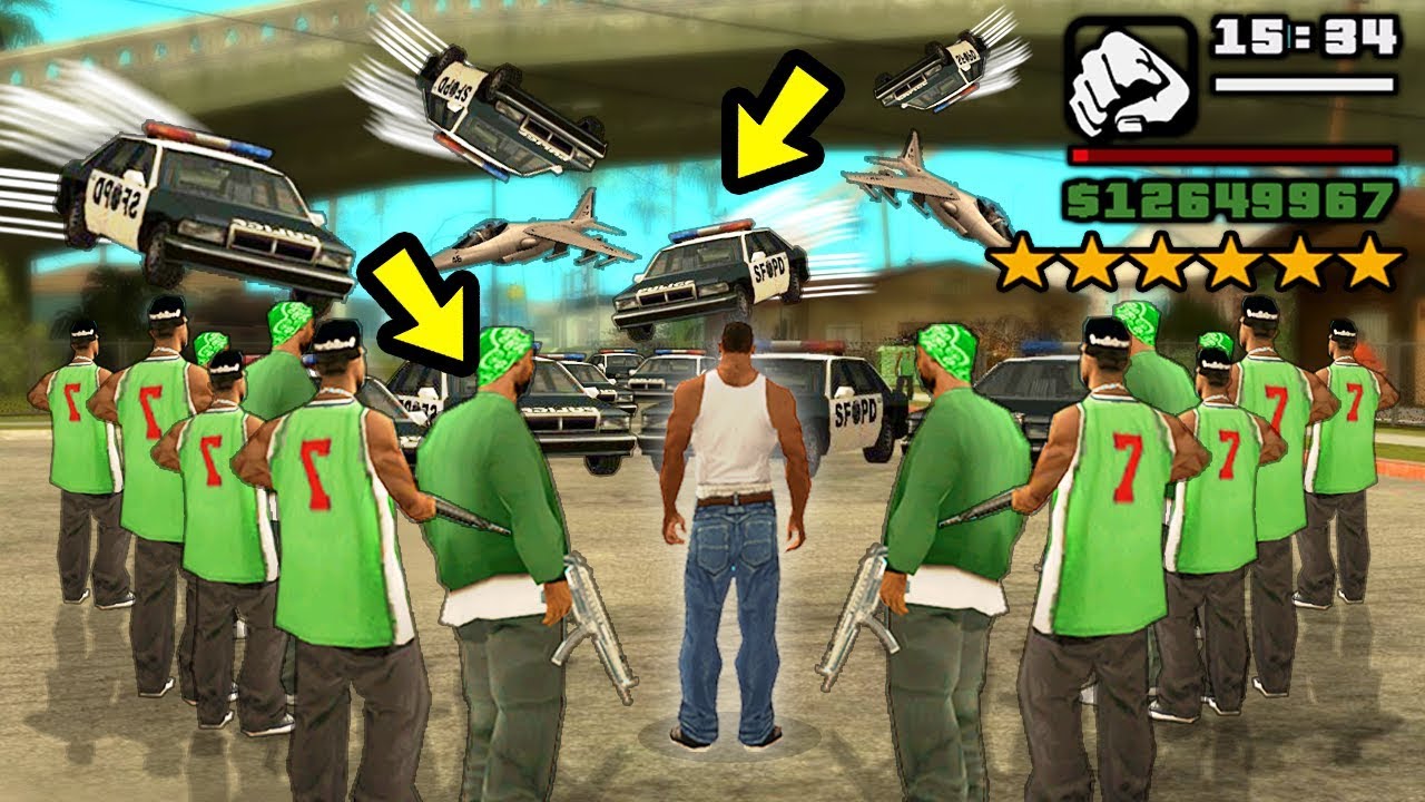 ЧТО БУДЕТ ЕСЛИ ПОЛИЦИЯ НАПАДЁТ НА ГРУВ СТРИТ В GTA SAN ANDREAS