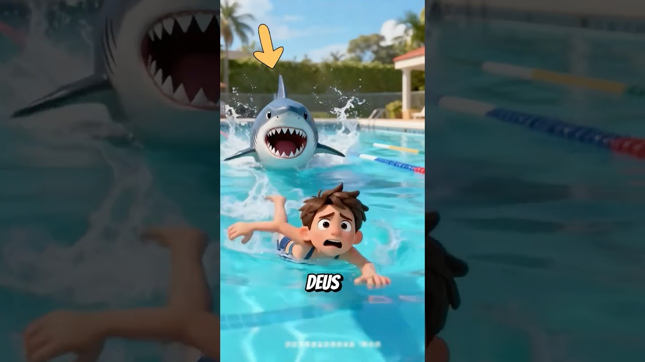 Tem Um Tubar&atilde;o Na Piscina 🦈😱