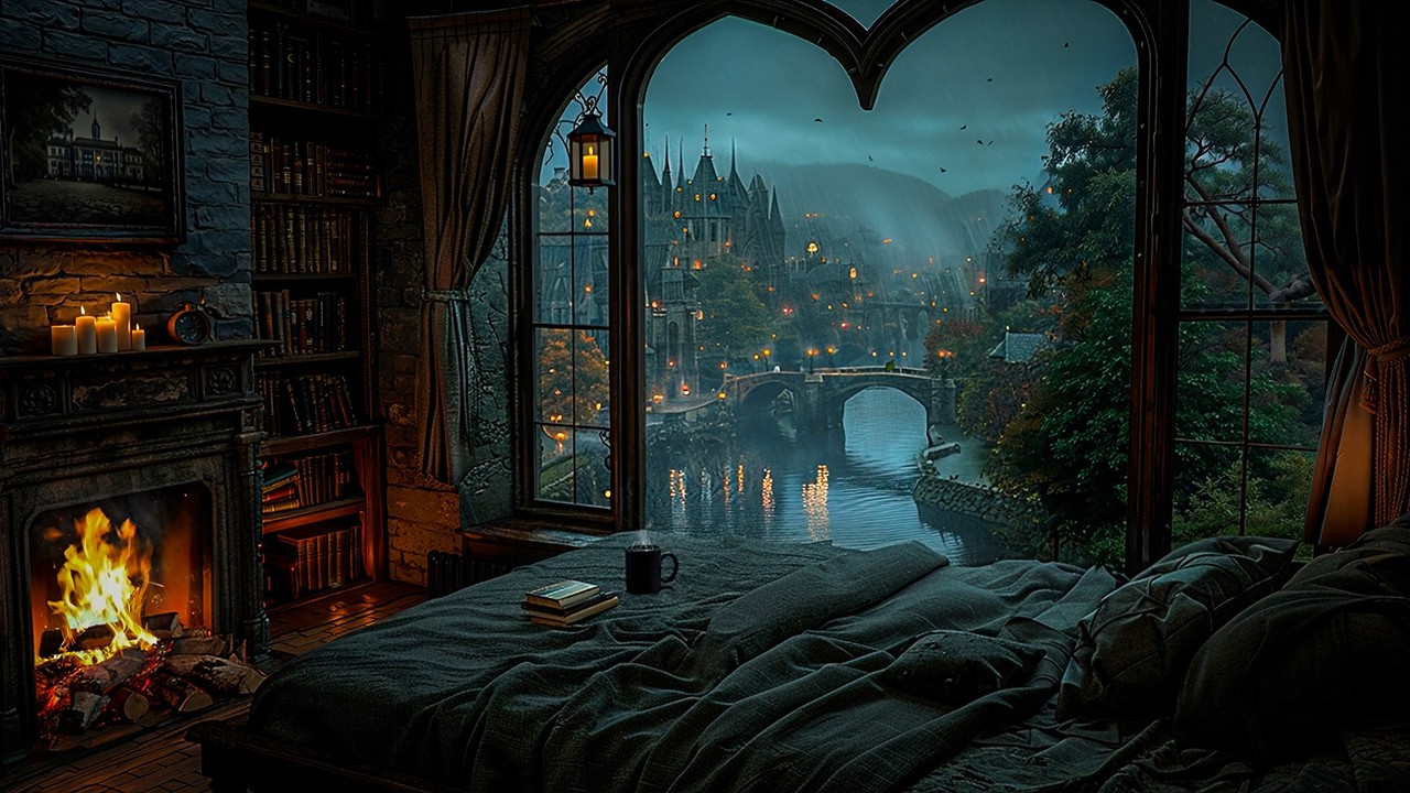 Dark Cozy Room & Melancholic Cello | Dark Academia Soundscape for Reading, Writing and Calm Study