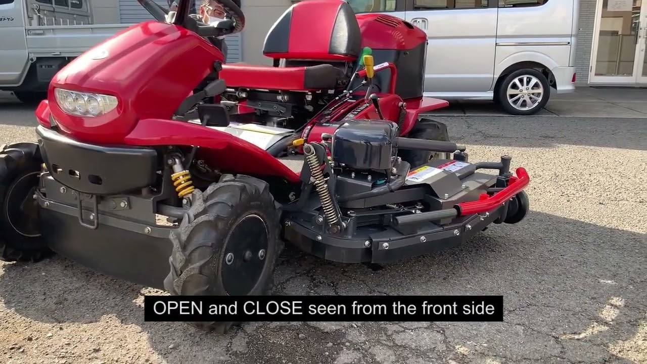 2WD Ride-on Mower with Side Cutter in Apple Orchard | R1600 Orchard Mower