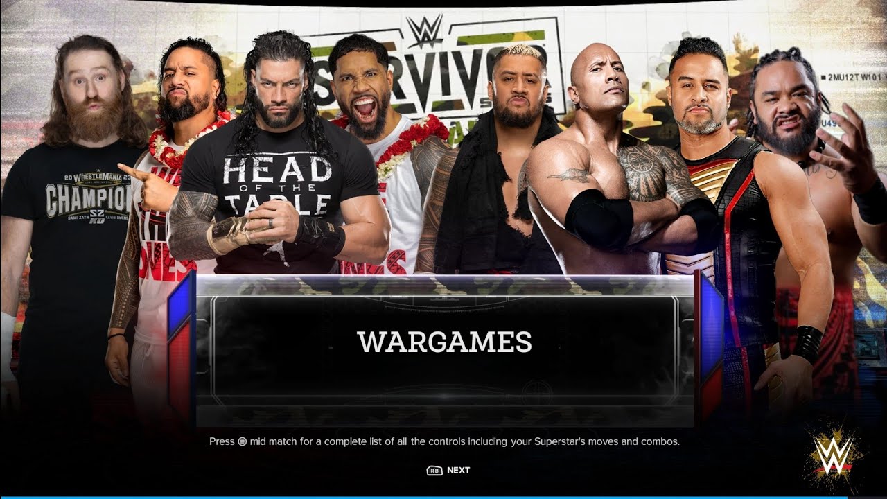 Roman's Bloodline Vs The Rock's Bloodline - War Games - WWE 2k24