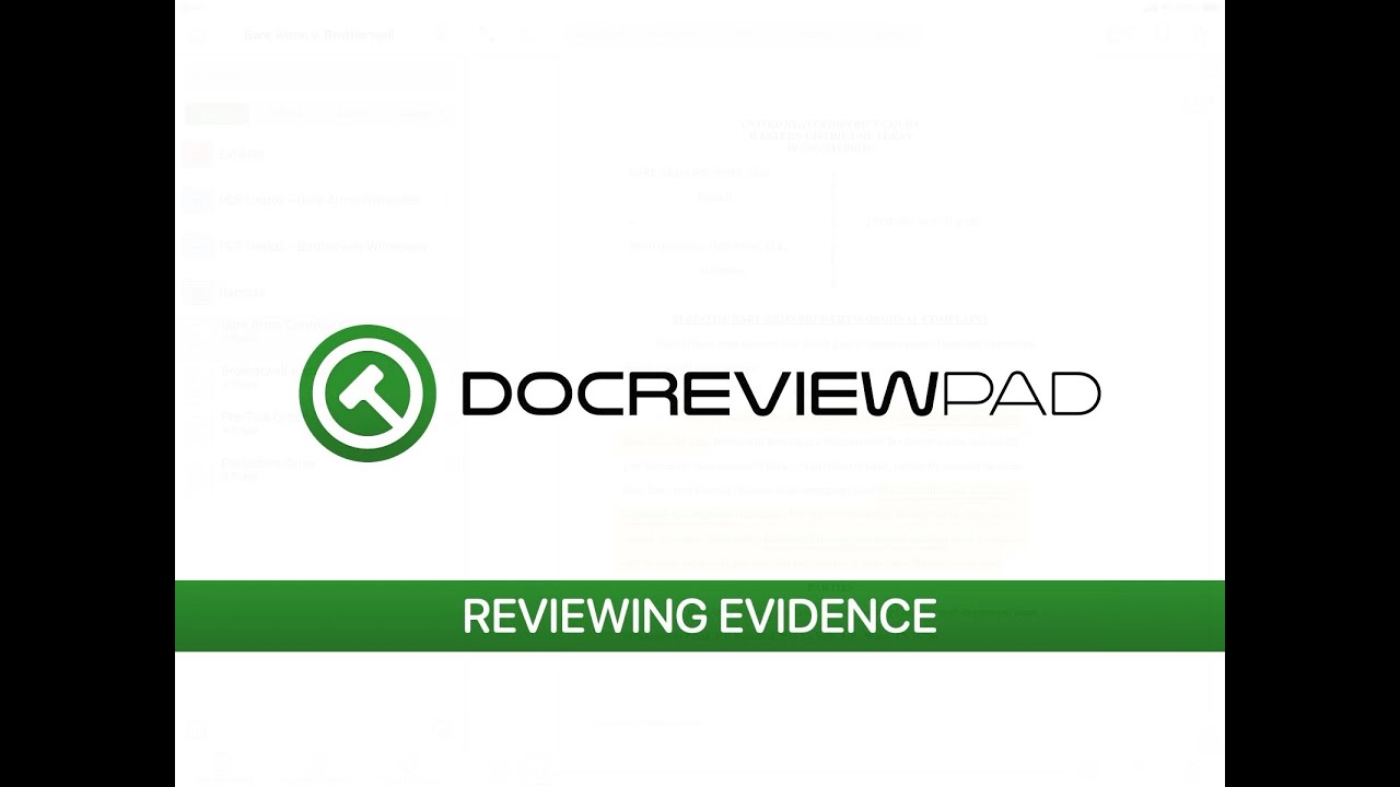 DocReviewPad Reviewing Evidence