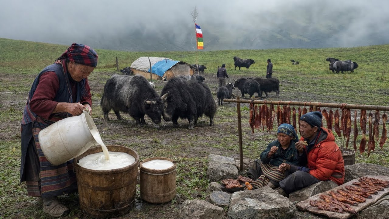 Sherpa Family in Mountain || Cooking & Eating || Amazing Lifestyle