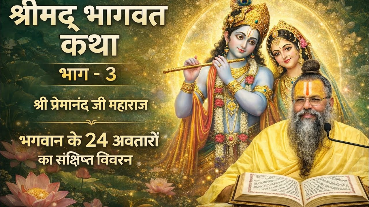 श्रीमद् भागवत कथा भाग–3|जीव कल्याण के सिद्ध साधन एवं भगवान के 24 अवतार |संत श्री प्रेमानंद जी महाराज
