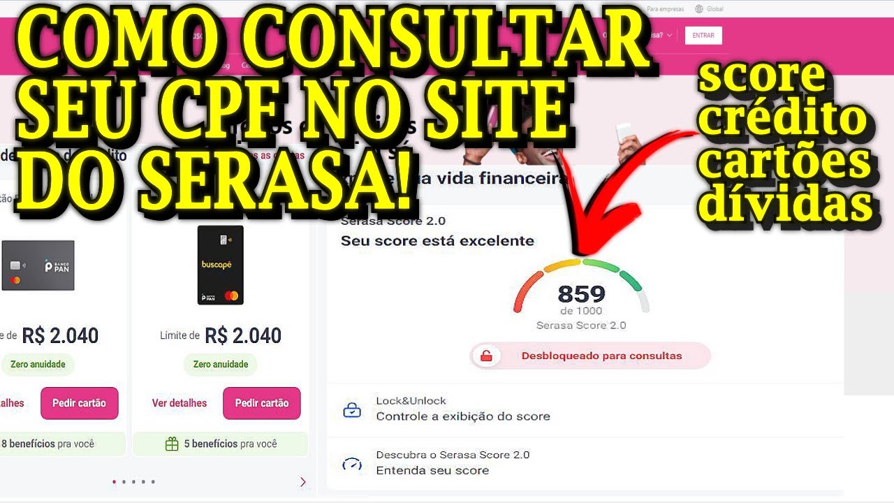 COMO ACESSAR O SERASA PARA CONSULTAR SCORE DIVIDAS E MAIS!