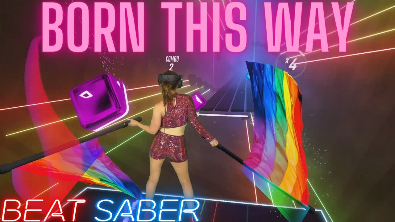 Beat Saber | Born This Way by Lady Gaga (Expert+) First Attempt | Mixed Reality