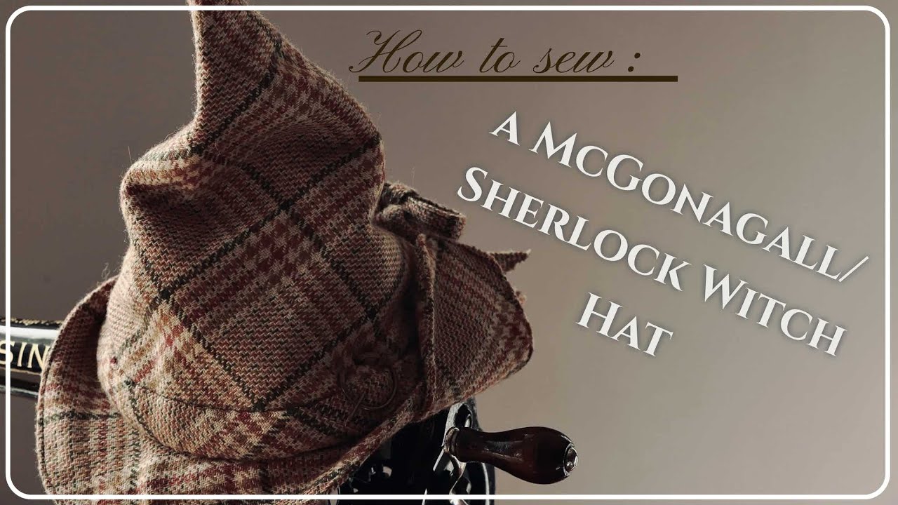 How to sew: a McGonagall/ Sherlock Witch Hat || Refashioning old skirt into an aesthetic witch hat.