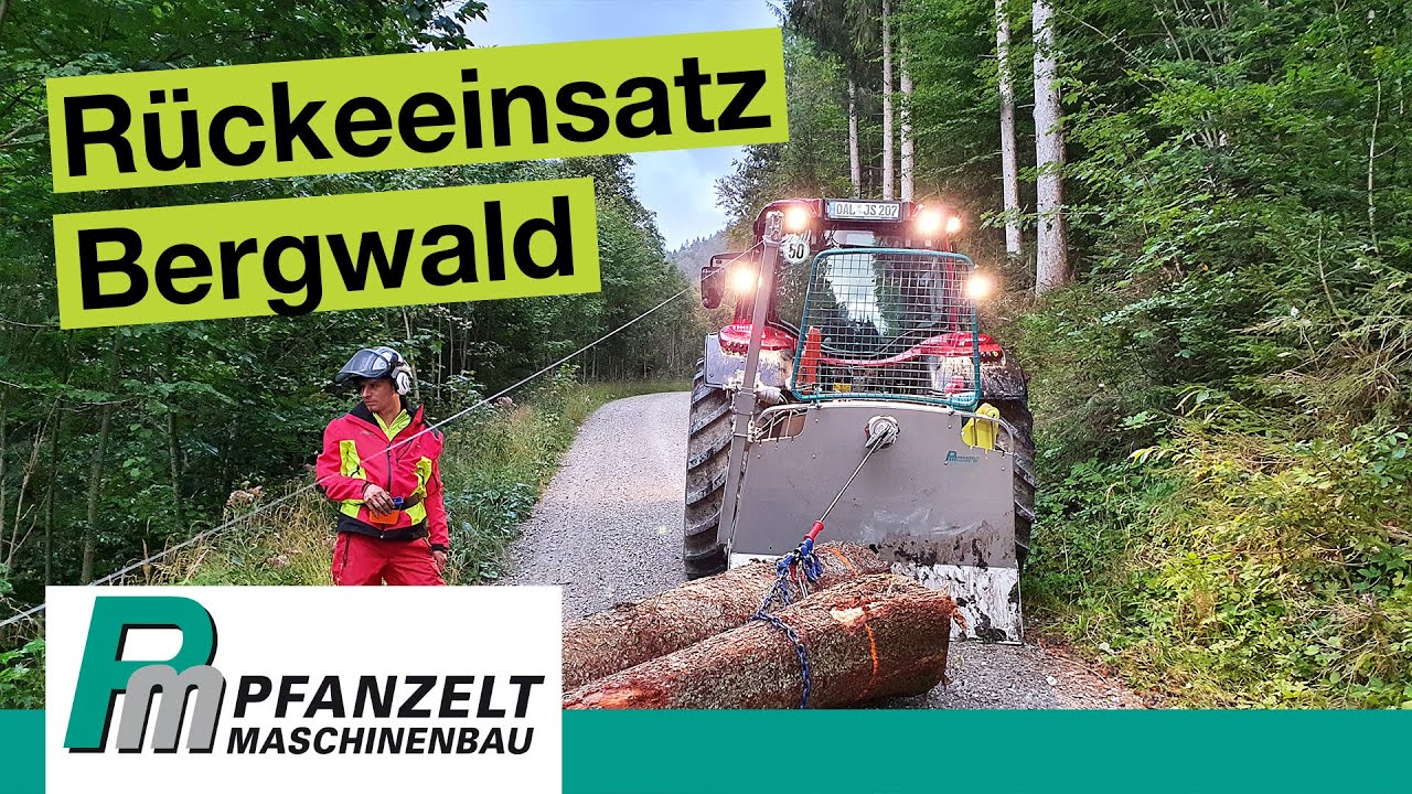 Rückeeinsatz im Bergwald | Pfanzelt Profi Forstseilwinde P172 mit Seilrückholwinde - Hilfswinde