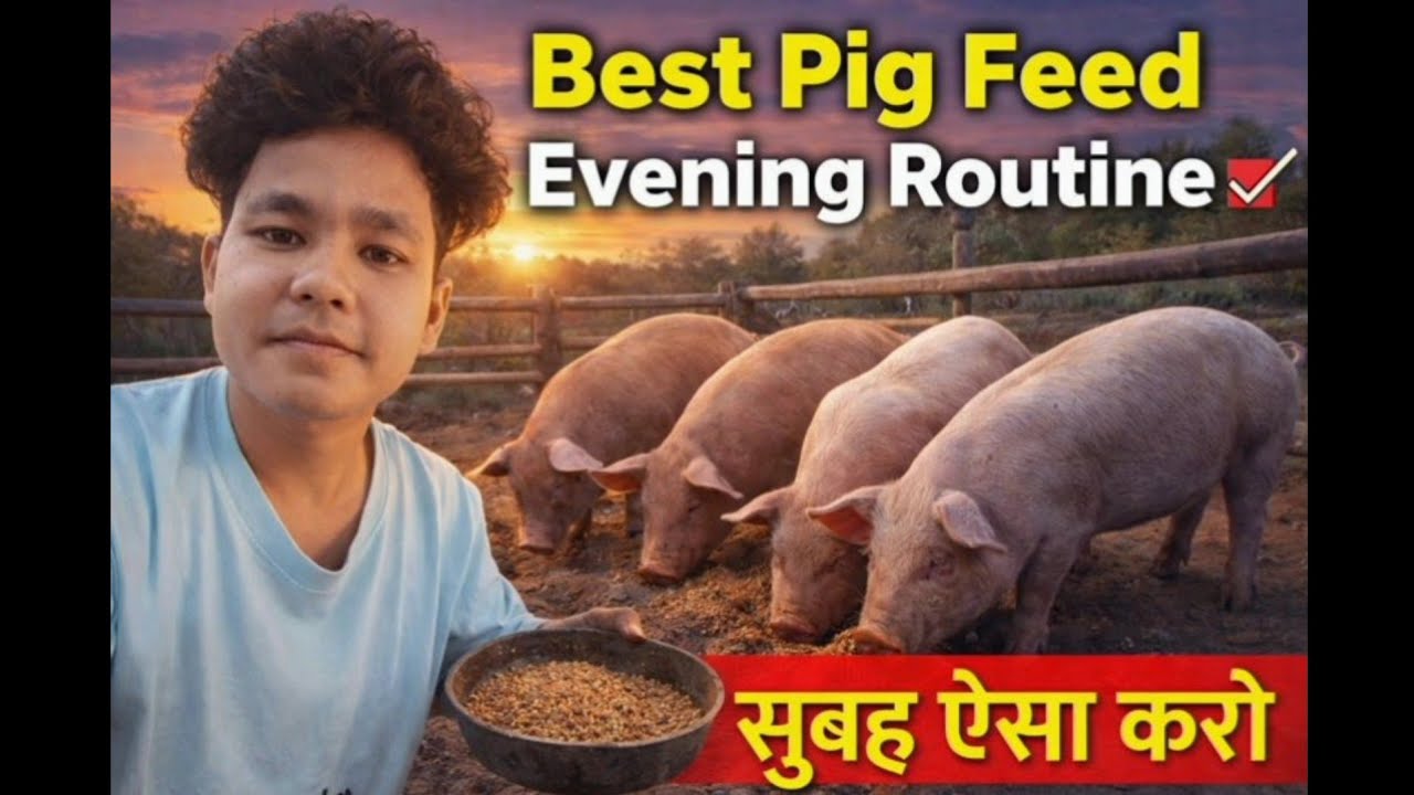Best Pig feeding evening time | daily routine 