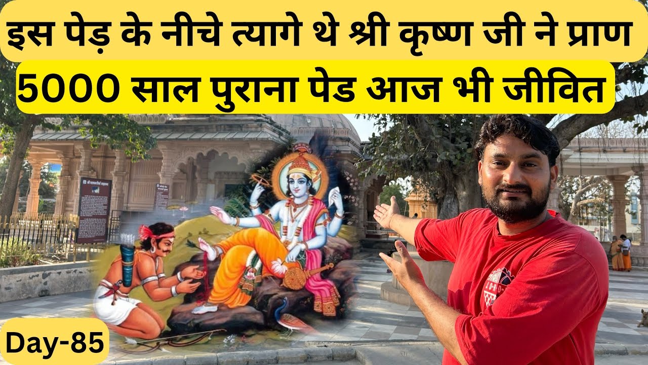 Shri KRISHNA Ji DEATH PLACE |5000 YEAR OLD TREE | All India 🇮🇳 Cycle Ride Day 85 |Heaven Yatri