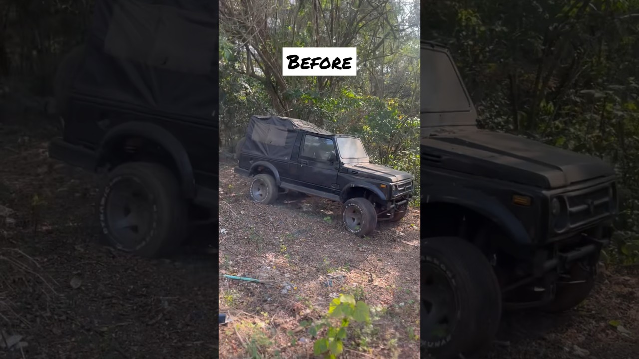 Before and after 😈 #restoration #coldstart #abandoned #shorts #gypsy #gypsyoffroad #suzukigypsy