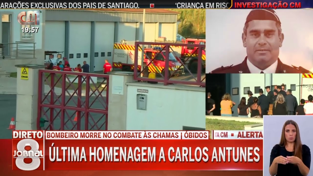 Agosto2022-Sirene assinala início de velório de bombeiro de Óbidos
