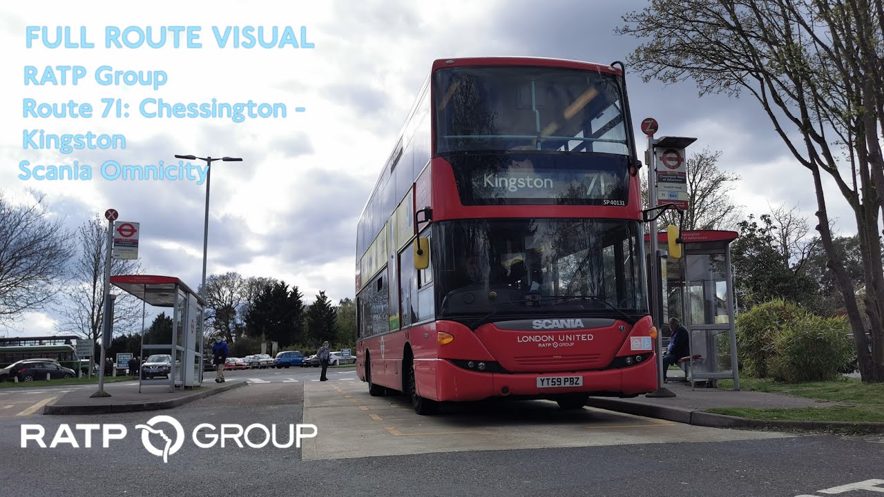 FULL ROUTE VISUAL | RATP Group | Route 71: Chessington - Kingston | YT59 PBZ (SP40131)