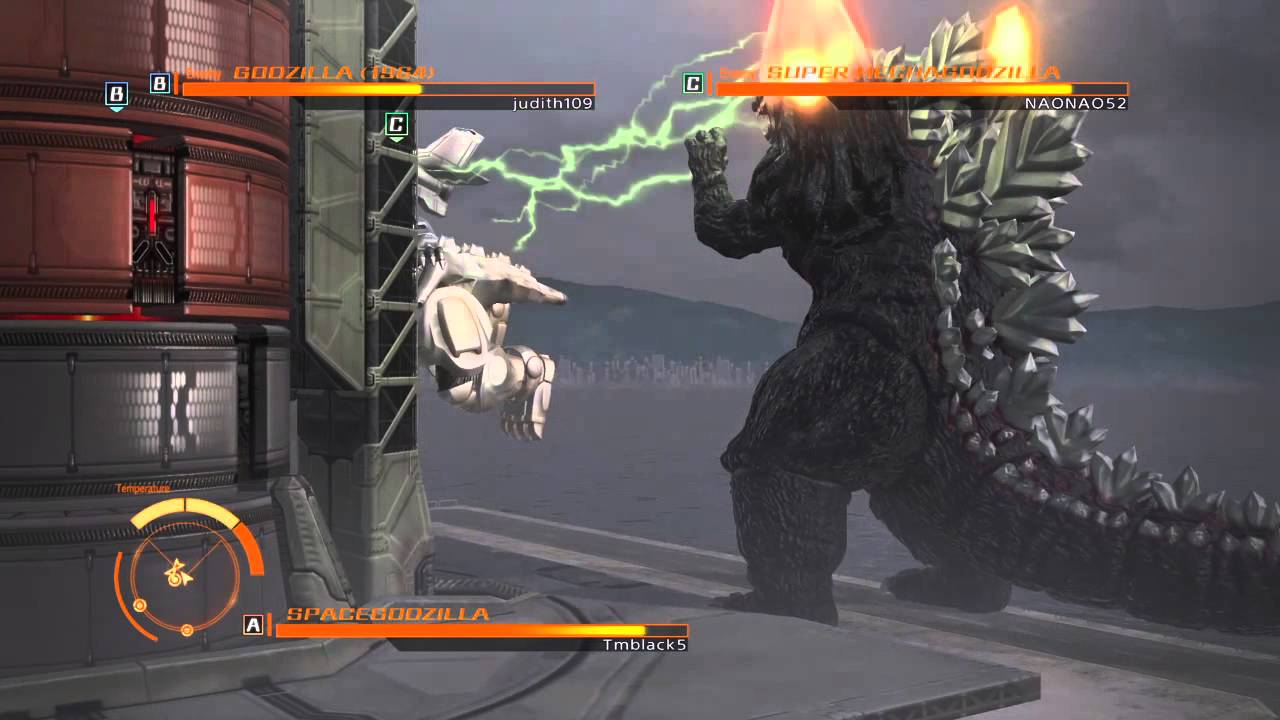 GODZILLA PS4 versus mode : SpaceGodzilla vs. Godzilla 1964 vs. SuperMechaGodzilla