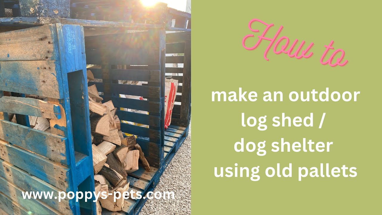 Upcycle Blue Pallets Too Toxic to Burn: Quick Way to Make a Log Shed (or Tweak for a Dog Shelter)