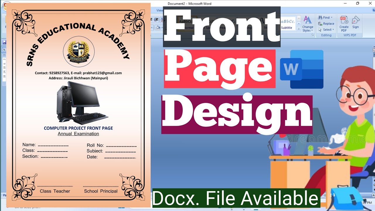 🔥2026 Computer Front Page Design in MS Word | Front page design kaise kre Complete tutorial 
