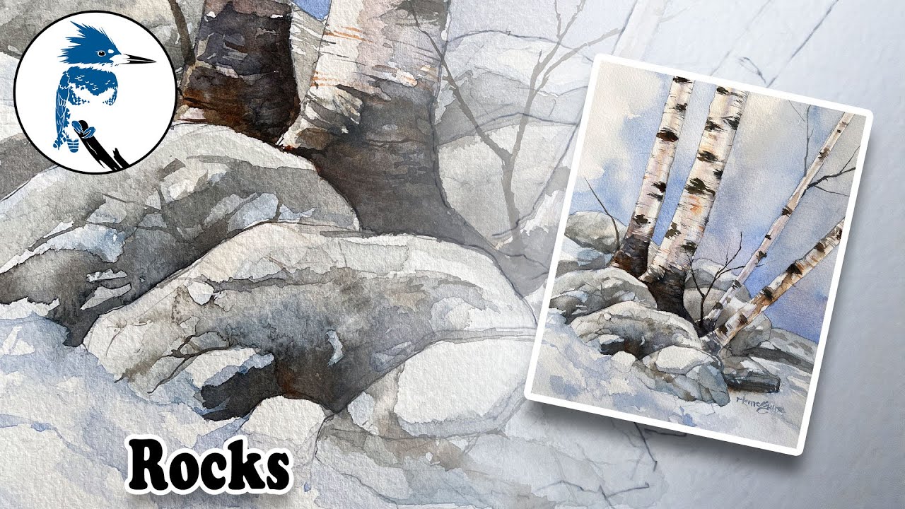 How to Paint Birch Trees and Rocks Part 2 | How to Watercolor Paint | R K McGuire
