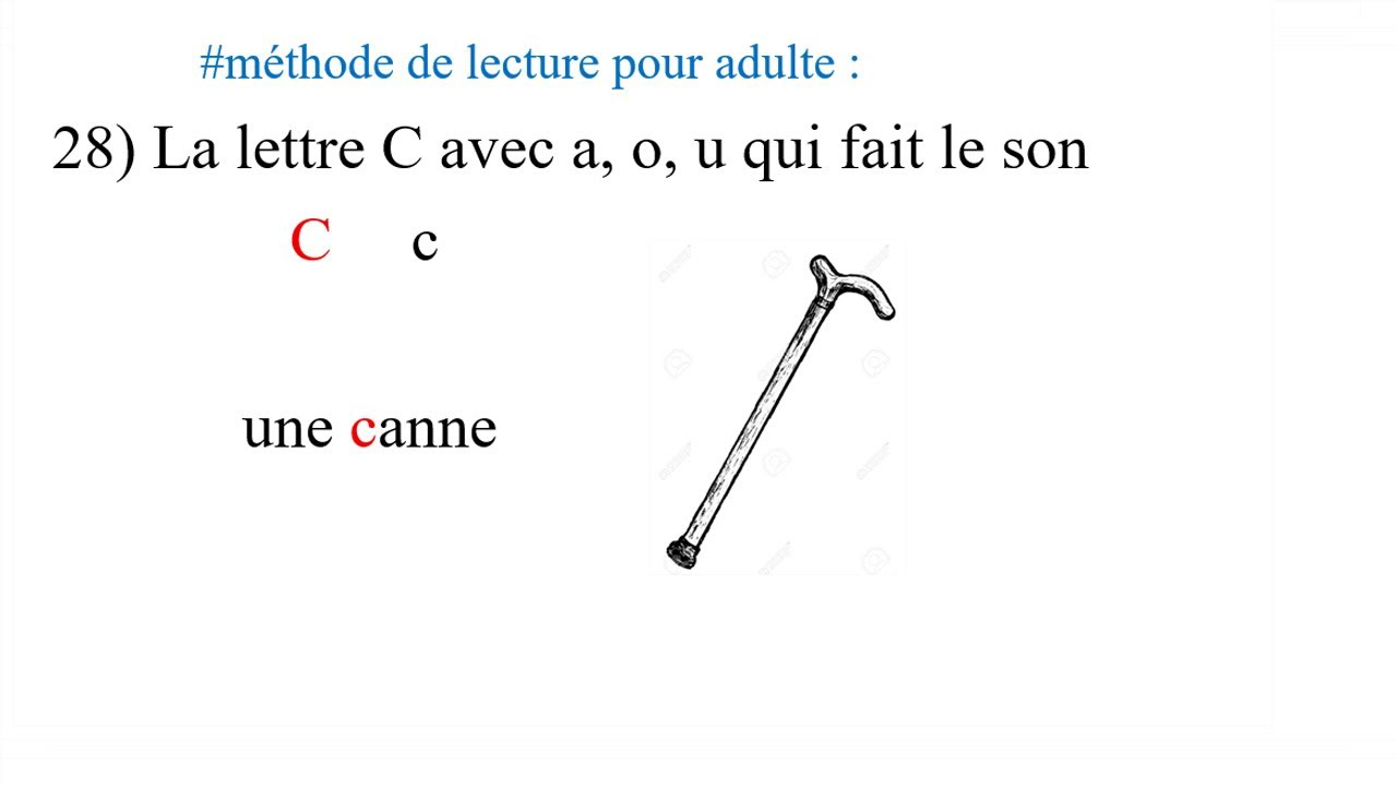 28 la lettre c avec a o u : Méthode de lecture adulte