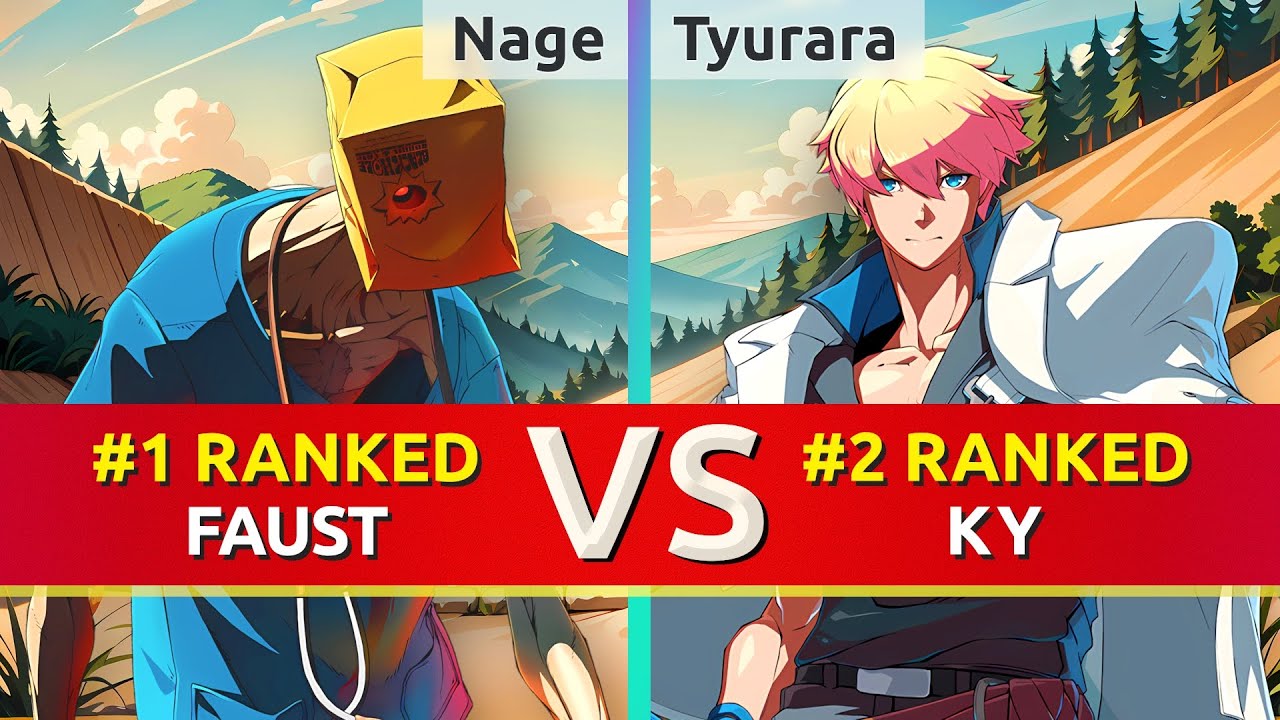 GGST ▰ Nage (#1 Ranked Faust) vs Tyurara (#2 Ranked Ky). High Level Gameplay
