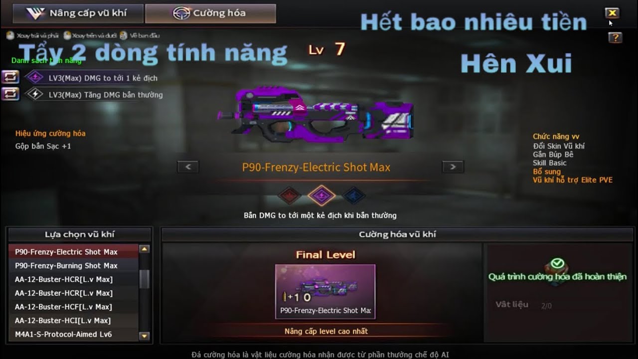 Tẩy P90 LV7 ra Frenzy-Electric Shot MAX 3.3 (màu Tím)