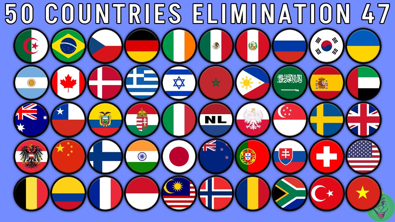50 Countries Elimination Marble Race in Algodoo #47 \ Marble Race King