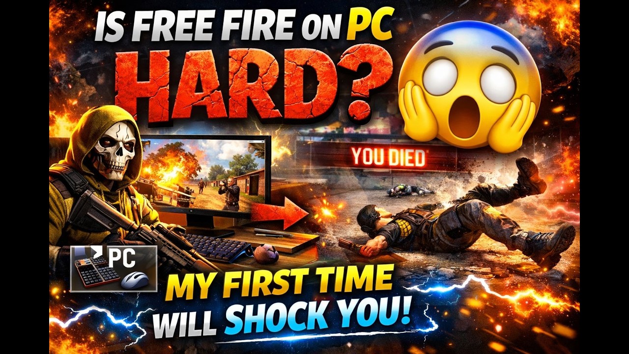 ''is FREE FIRE On PC Hard? 😱🔥 My Time First Will Shock You!''