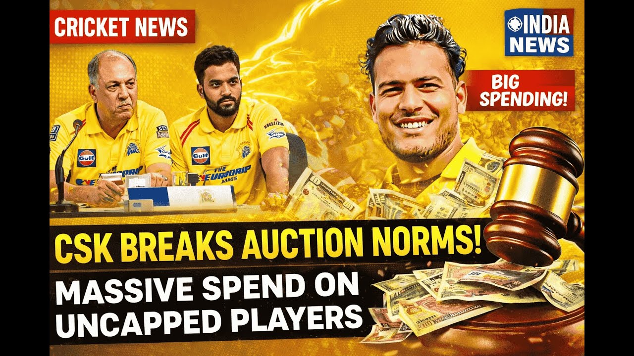 CSK Shocks IPL Auction With ₹28 Crore Spend on Uncapped Players