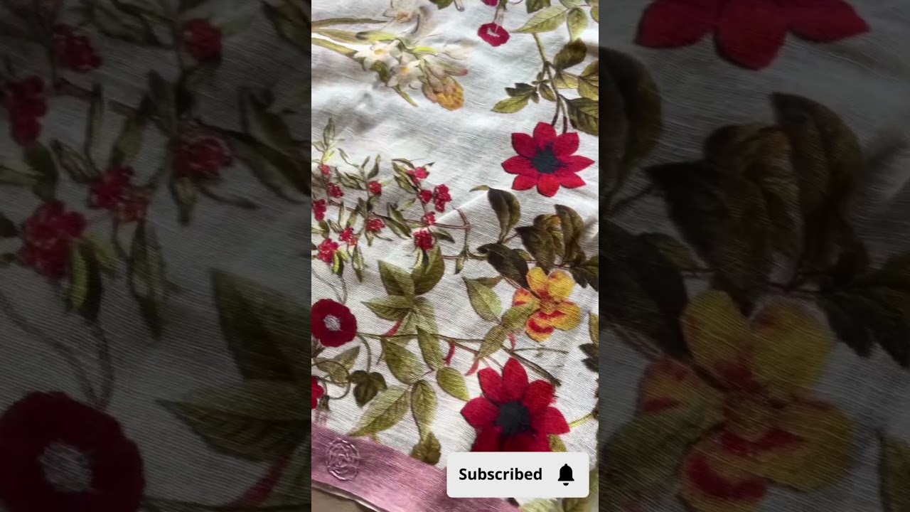 NEW!!! Digital Printed Fine Linen Saree | Shop on www.fabk.in #linensarees #digitalprintsarees
