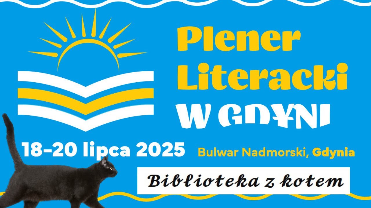 Gdyński plener literacki - moje zdobycze książkowe - Biblioteka z kotem