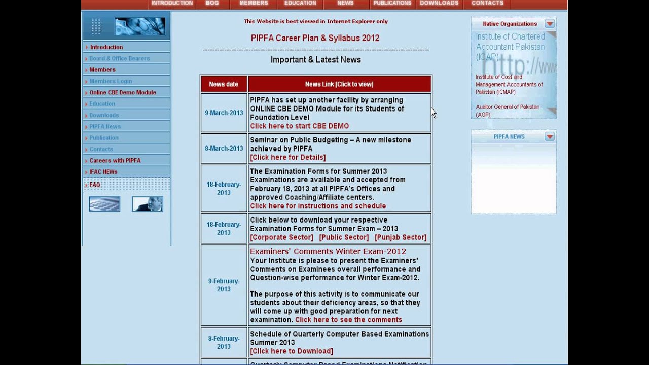 PIPFA has set up another facility by arranging ONLINE CBE DEMO for its Students of Foundation Level
