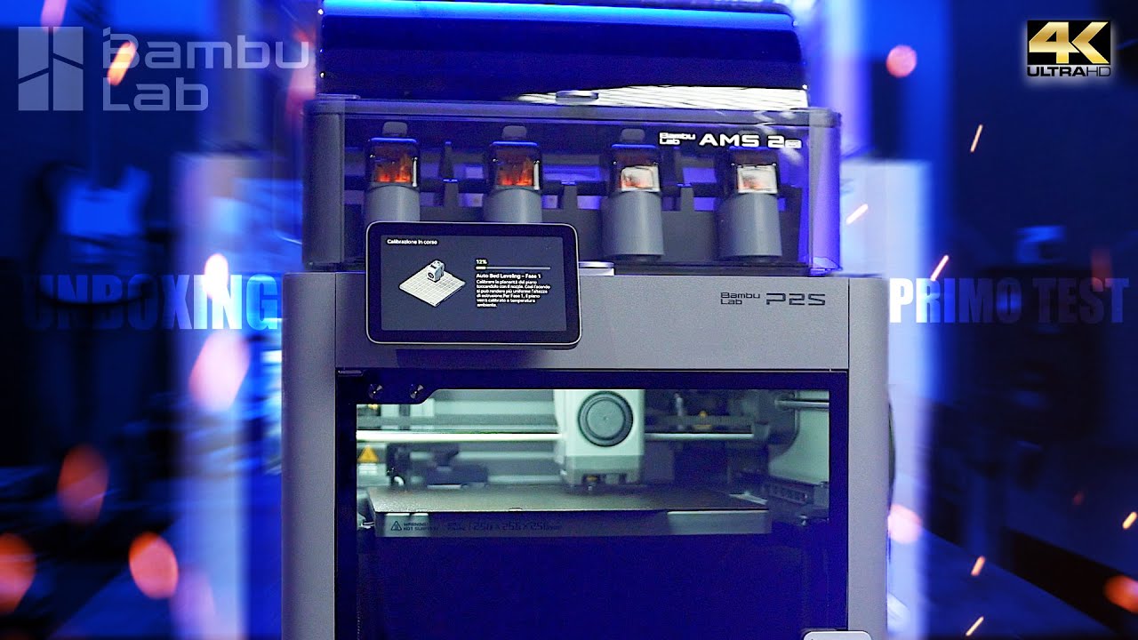 Bambulab P2S + AMS 2 PRO - UNBOXING E CONFIGURAZIONE - CARICAMENTE ITA 4K